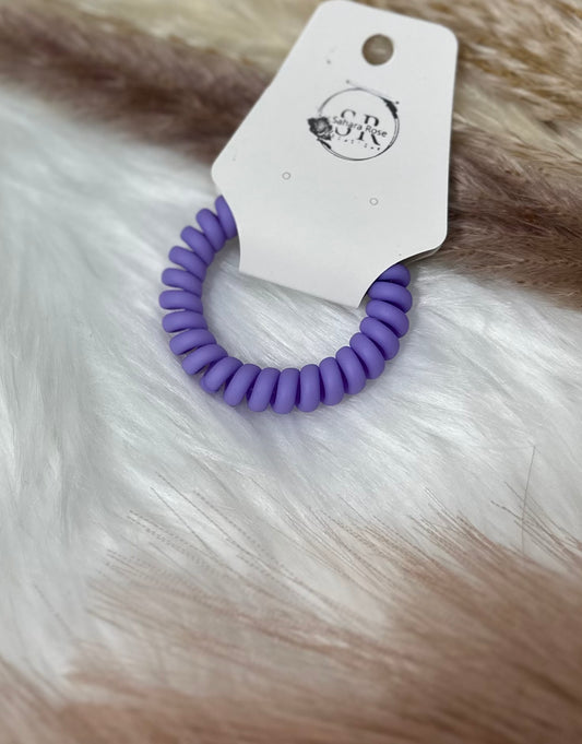 Matte spiral colorful hair tie