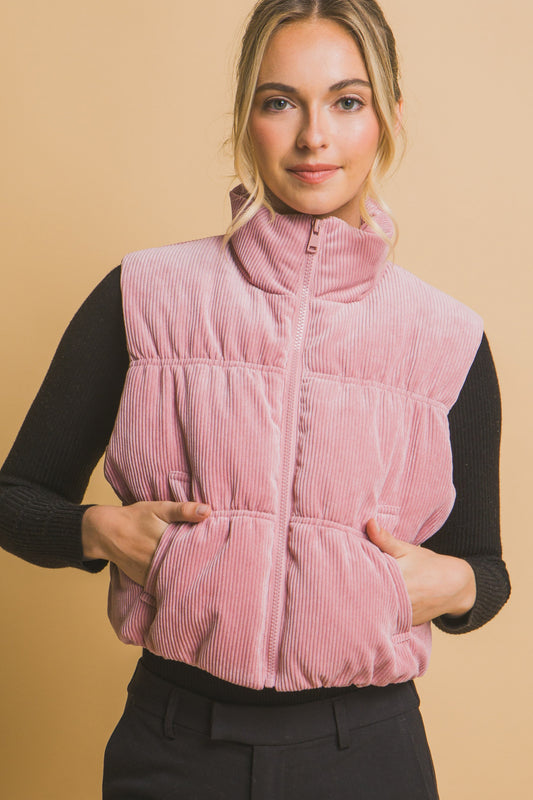 Corduroy Puffer Vest