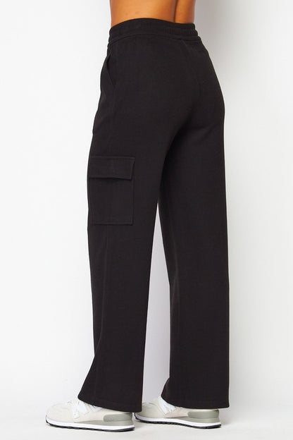 Soft Brushed Rib Cargo Sweatpants