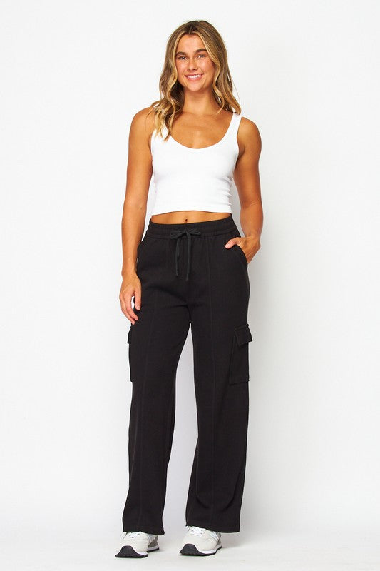 Soft Brushed Rib Cargo Sweatpants