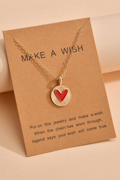 Heart Round Pendant Necklace