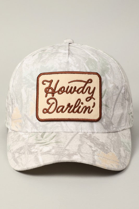 Howdy Darlin’ Embroidery Patch Camo Trucker  Cap