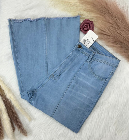 Middle seam hi waist stretchy flare jeans