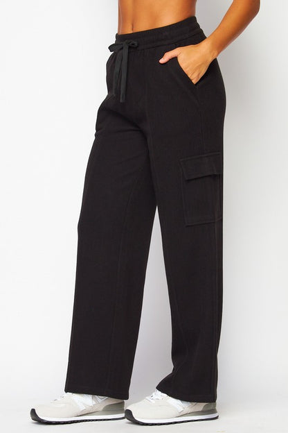 Soft Brushed Rib Cargo Sweatpants