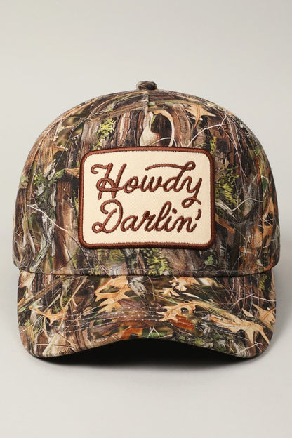 Howdy Darlin’ Embroidery Patch Camo Trucker  Cap