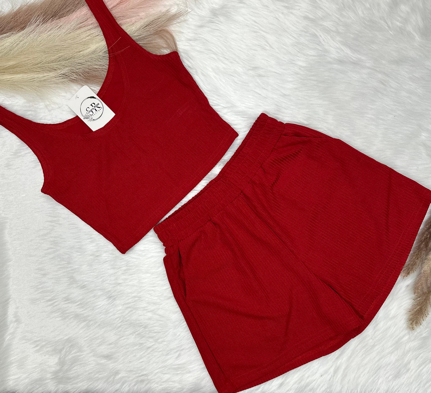 Ribbed Crop Tank Set