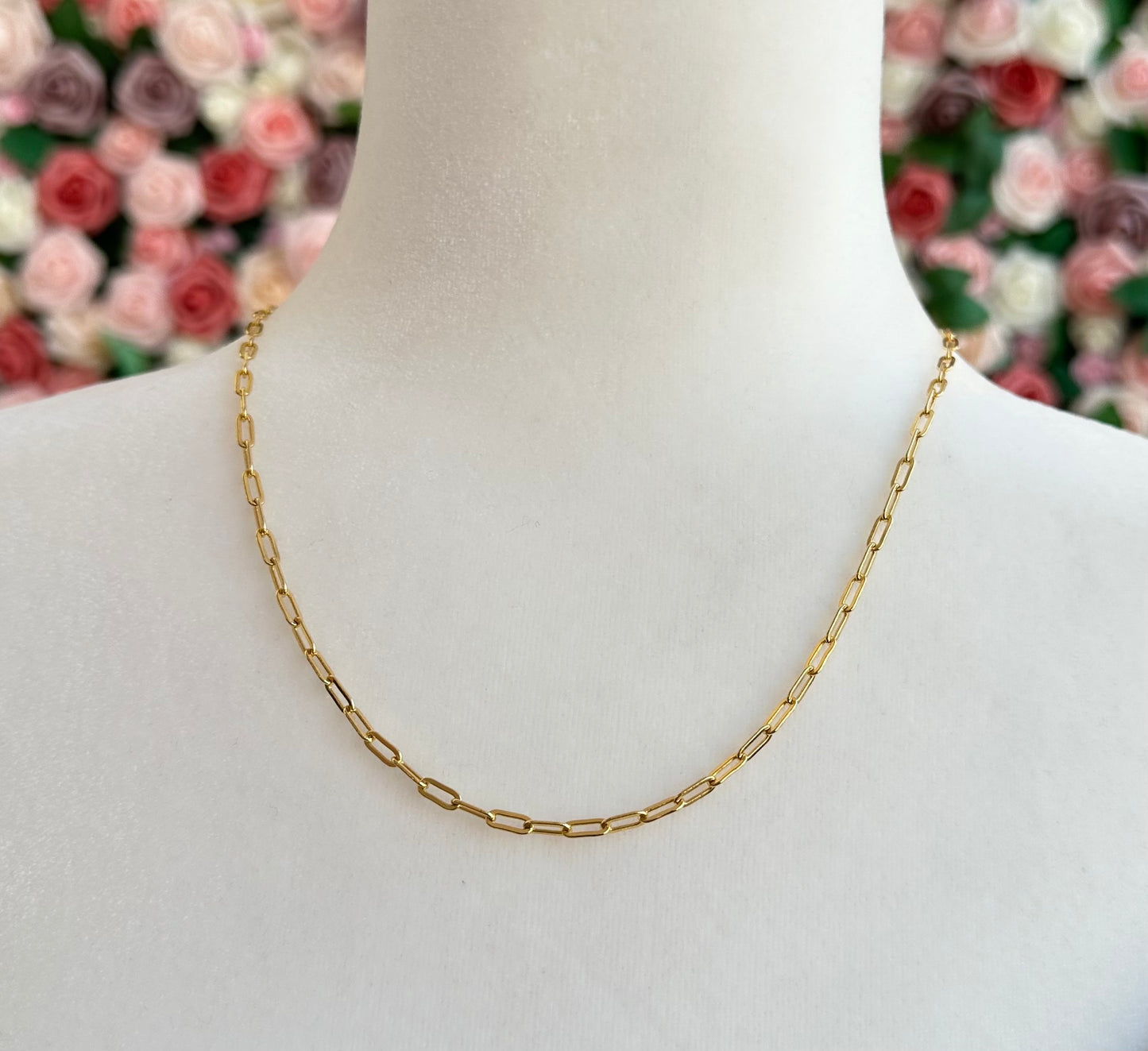 18k Gold Filled Short Link Paperclip Chain