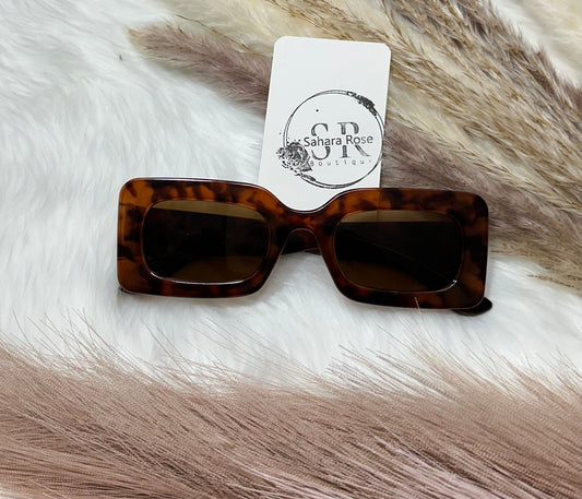 Bold trendy thick rectangle sunglasses