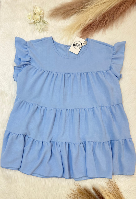 Blue eyed babydoll woven top