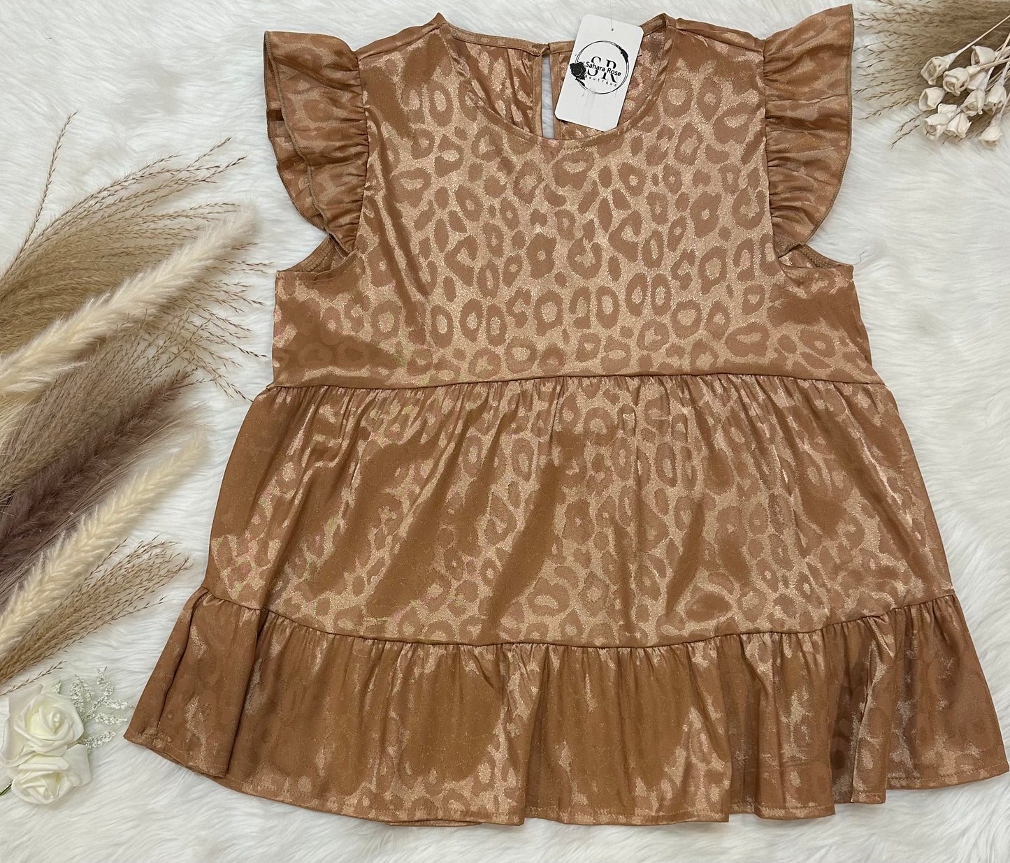 Fiesty Babydoll Leopard Top