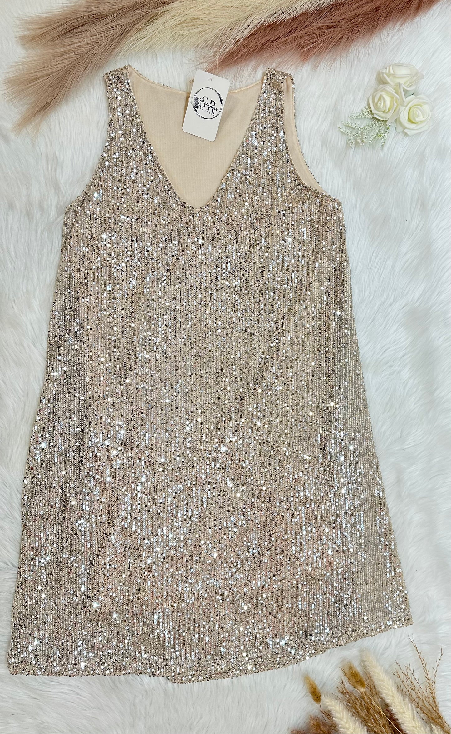 Stunnin' sequin sleeveless dress